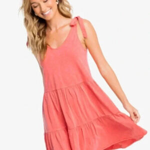 Nicole Sun Farer Tiered Tank Dress Southern Tide Coral